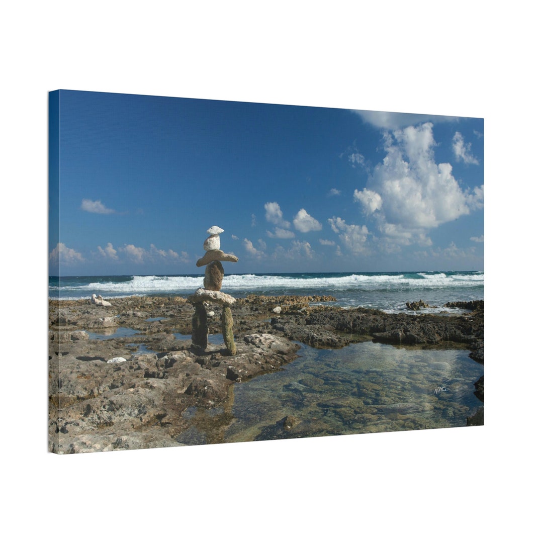 Canvas Print of an Inukshuk. This Photo Art Makes a Wonderful Wedding Gift, Anniversary Gift or