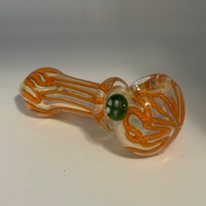 Glass pipe orange inside out work (5 inches)