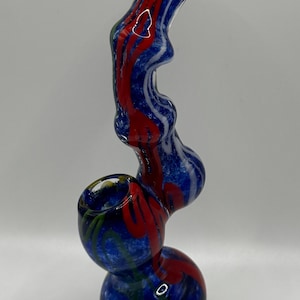 Große Muti-Color Insde Out mit schwarzer Fritte Hammer style Glasrohr ( 8 inches )