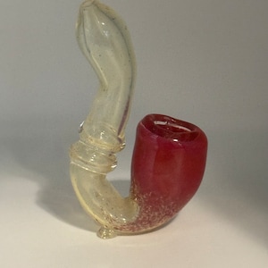 Sherlock Glass pipe Red frit and fumed color change (6 inches)