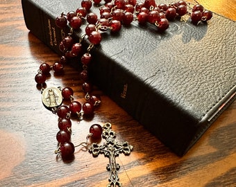 Handmade Rosary with Glass Beads