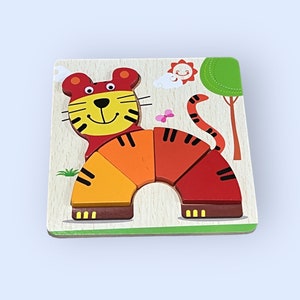 Puzzle in legno per bambini piccoli da 1 a 3 anni Giocattoli educativi Montessori Giocattolo didattico per bambini Regalo di compleanno Giocattolo da viaggio