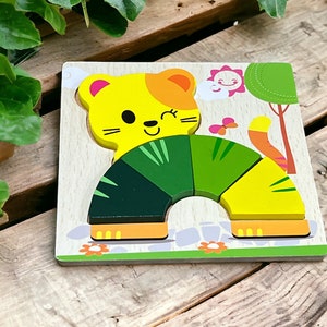 Puzzle in legno per 1 2 3 anni Giocattoli educativi Montessori Giocattolo didattico per bambini Regalo di compleanno Giocattolo da viaggio per bambini piccoli Viaggio Unisex regalo per bambini piccoli