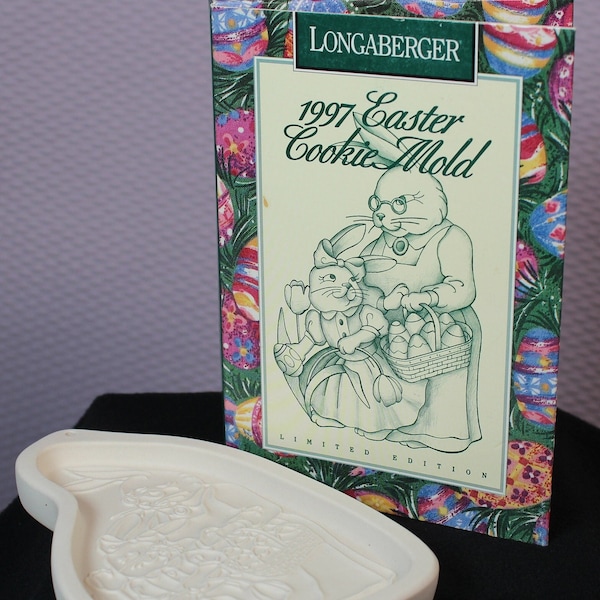 NEW in box* Longaberger Pottery 1997 Easter Cookie Mold #32191