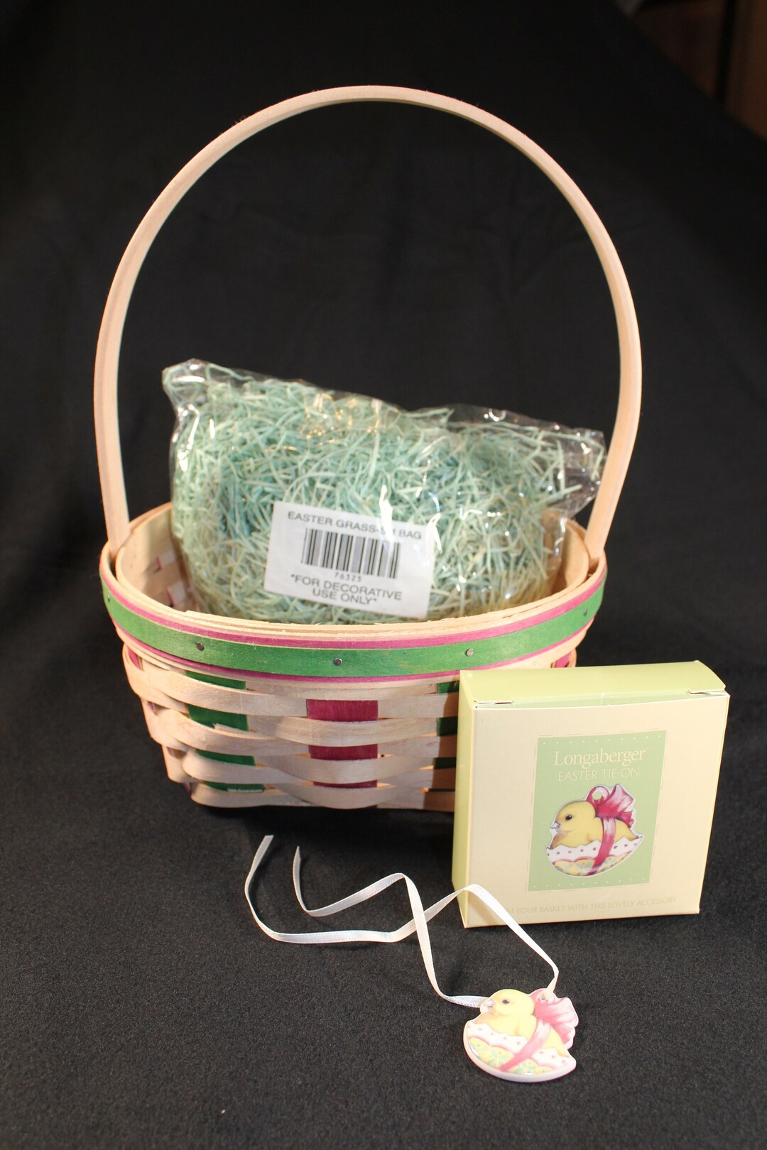 NEW Longaberger Easter Basket 1999 Natural Red Green Etsy