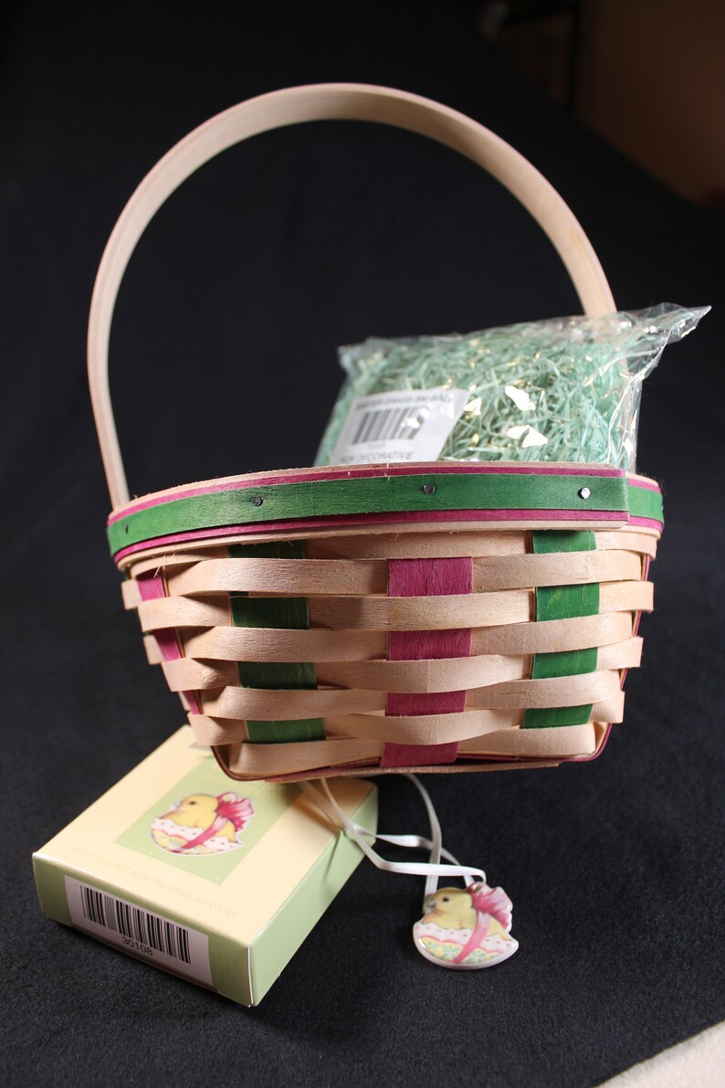 NEW Longaberger Easter Basket 1999 Natural Red Green Etsy