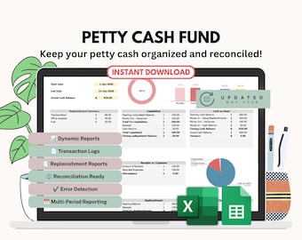 Gestión de fondos para gastos menores - Hojas de cálculo de Google y Excel (Descarga digital)