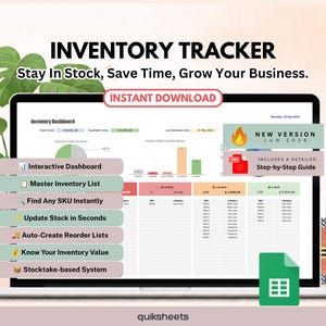 Planilha de Controle de Estoque, Gestão de Estoque para Pequenas Empresas - Modelos do Google Sheets (Download Digital)