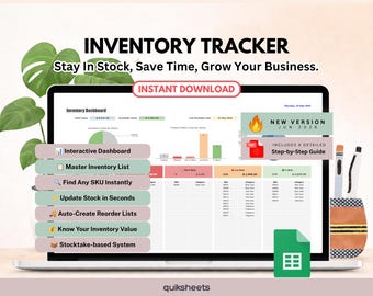Planilha de Controle de Estoque, Gestão de Estoque para Pequenas Empresas - Modelos do Google Sheets (Download Digital)