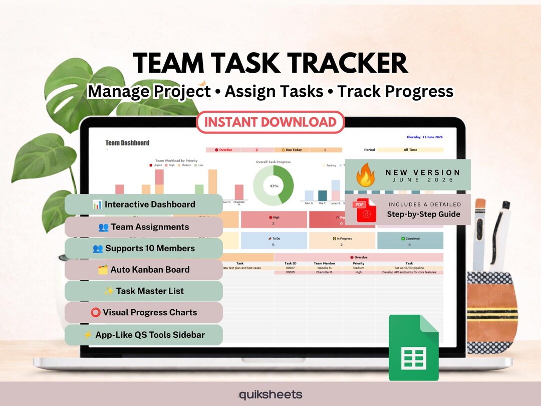 Team Task Tracker | Project Management Dashboard | Automated Kanban ...