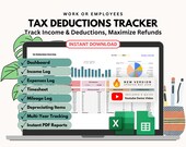 Tax Deduction Tracker, Tax Prep Spreadsheet, Tax Planner - Google Sheets & Excel Template (Digital Download)