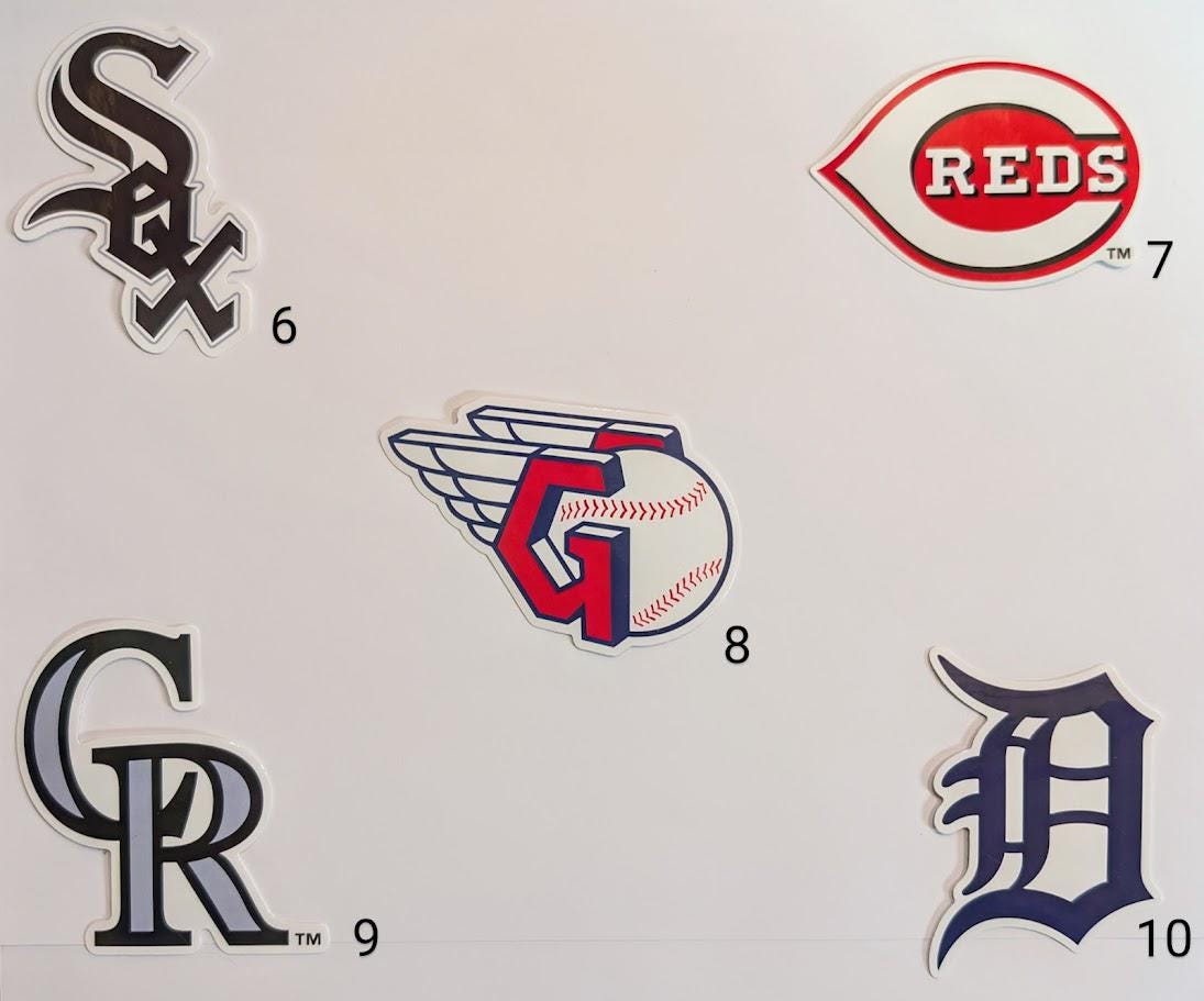 MLB Team Stickers - All 30 Teams Are Available - Etsy