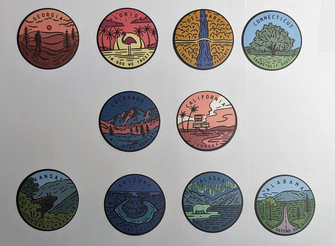 Window Stickers By State US States Stickers (sold by Unit) - Etsy