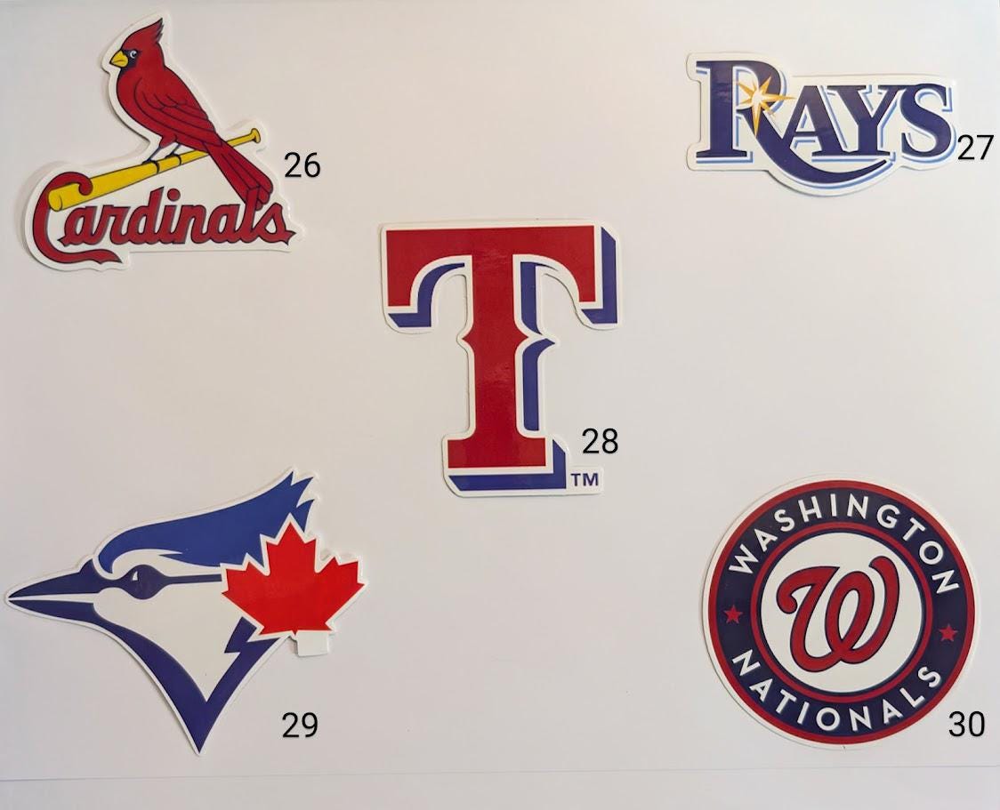 MLB Team Stickers - All 30 Teams Are Available - Etsy