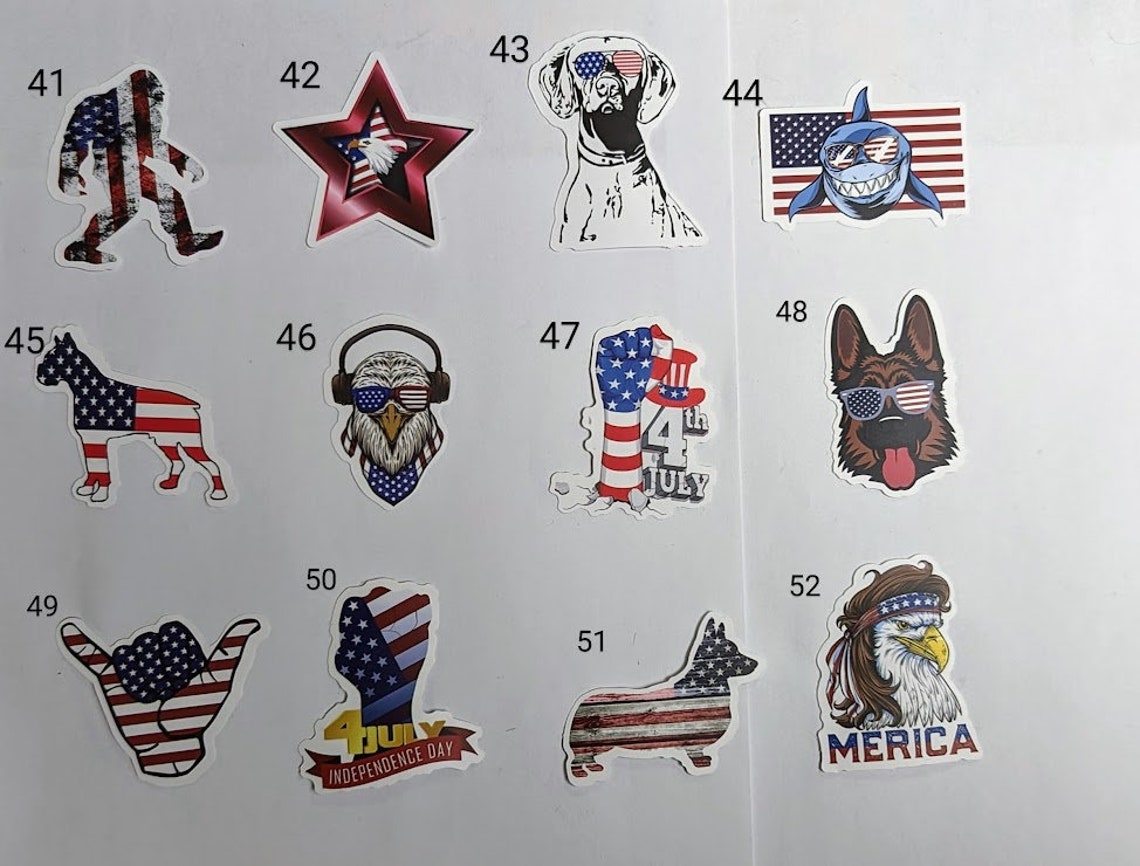 USA Patriotic Stickers (sold by Unit) - Etsy