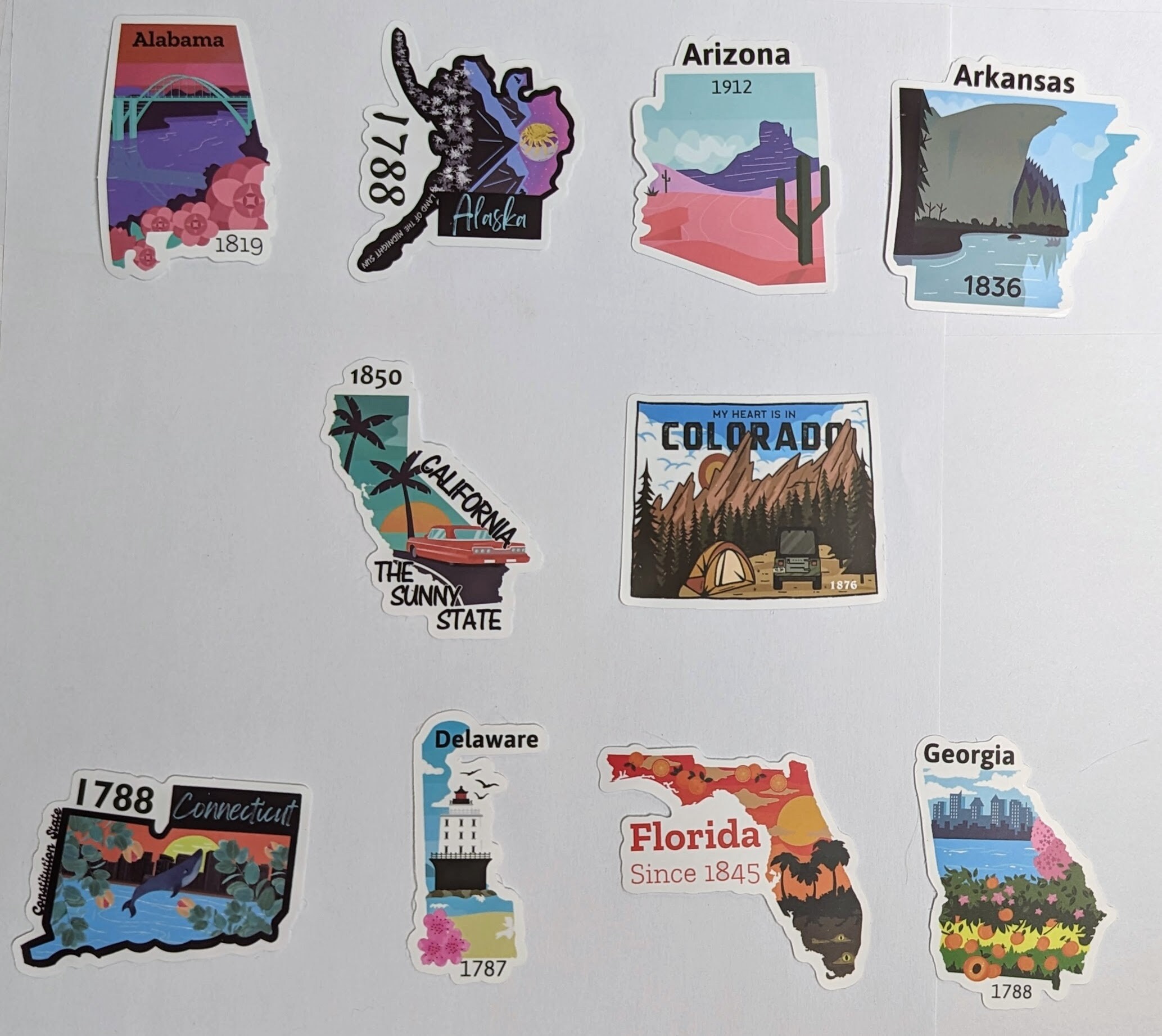 US States Shaped Stickers (sold by Unit) - Etsy