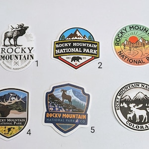 Adesivi del Parco Nazionale delle Montagne Rocciose (venduti singolarmente)