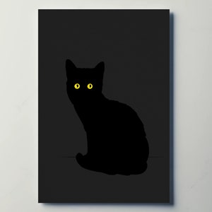 Spooky Black Cat Halloween Art Print (Digital Download)