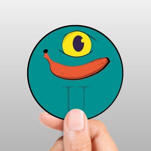 Pegatina Eye Banana U - Vinilo grueso de alta calidad, resistente al agua y a los rayos UV, para botellas, portátiles, cuadernos, etc., 3x3