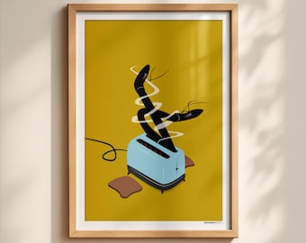 Toaster Print - Surrealism - Brave Little Toaster - Cute - Art