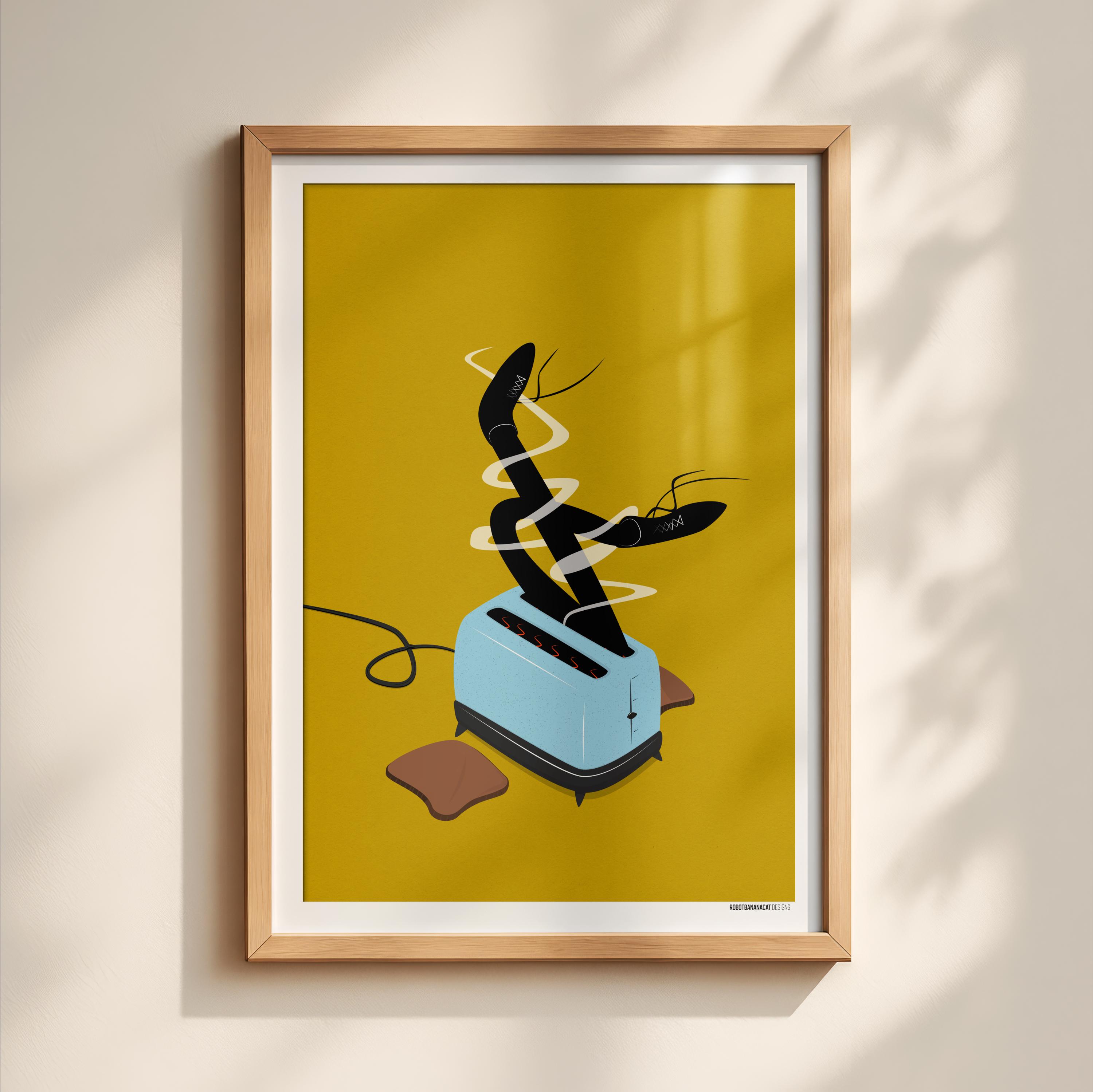 Legs in A Toaster Art Print: Funky Illustrated Retro Home Decor - Etsy