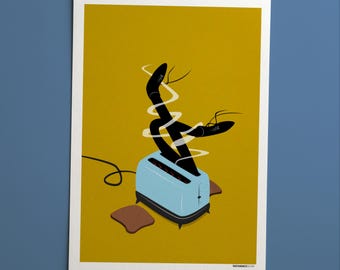 Legs in A Toaster Art Print: Funky Illustrated Retro Home Decor - Etsy