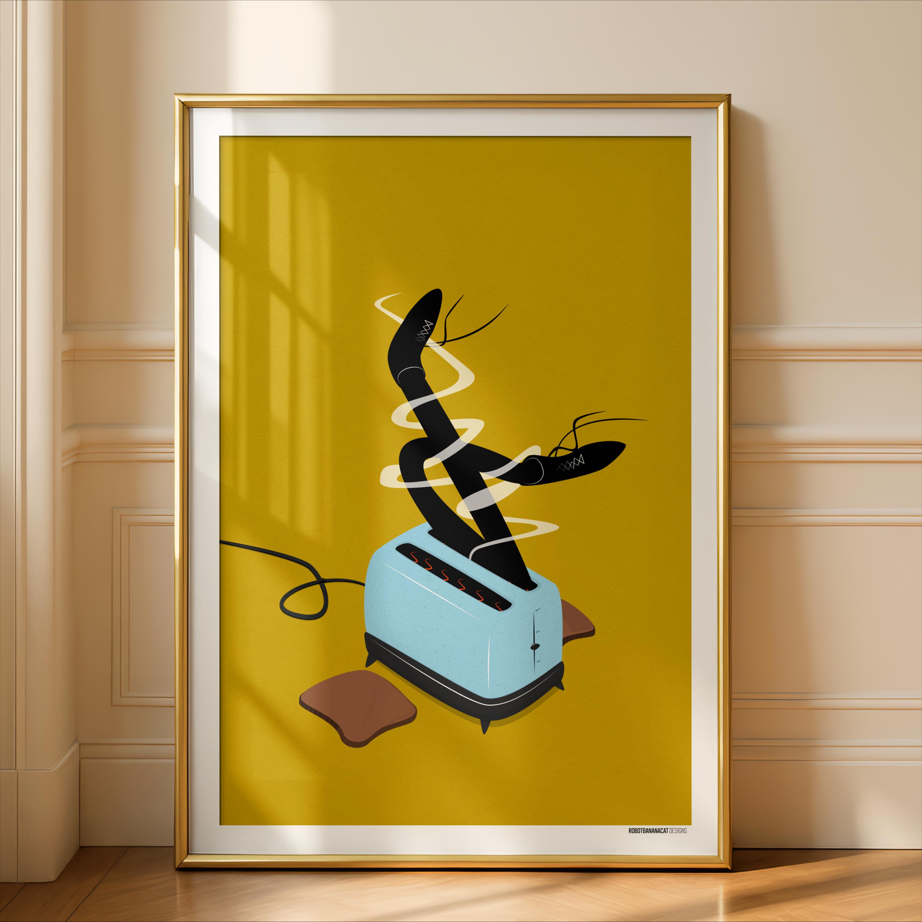 Legs in A Toaster Art Print: Funky Illustrated Retro Home Decor - Etsy