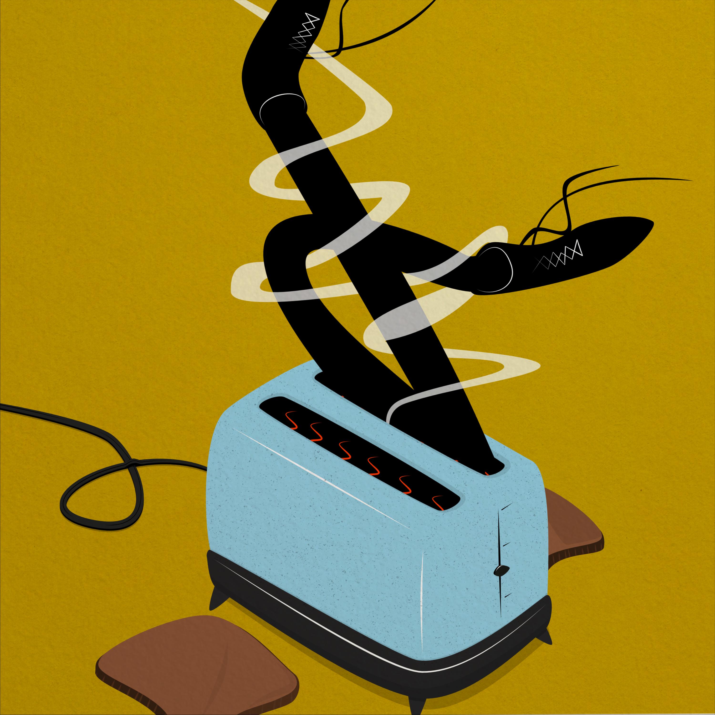 Legs in A Toaster Art Print: Funky Illustrated Retro Home Decor - Etsy