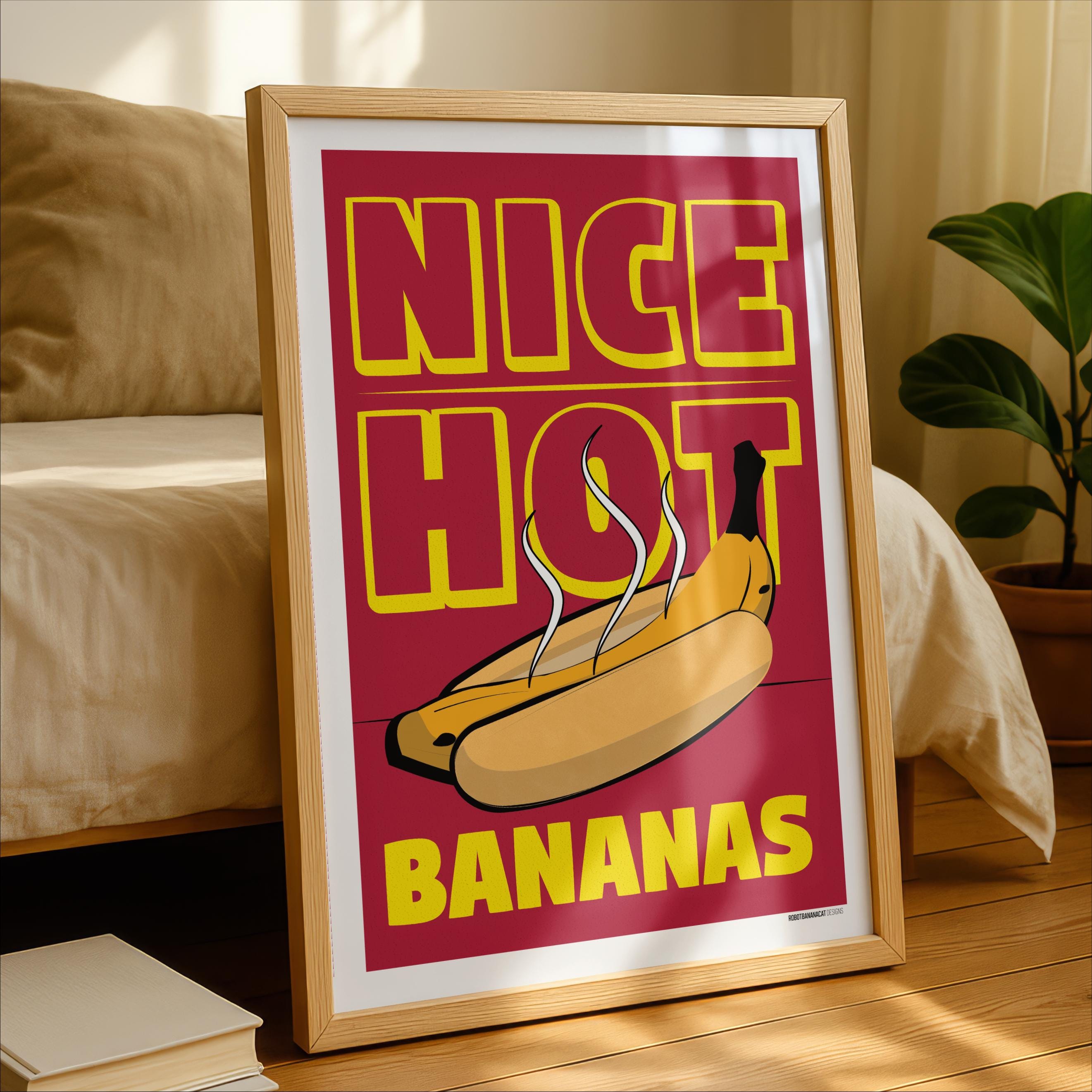 Nice Hot Bananas Art Print - Unusual Unique Illustrated Home Decor