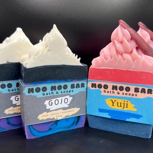 Jujutsu Kaisen inspired Soap, Gojo, Yuji, Anime soap, Satoru, Itadori, Handmade Soap Bar, Body Soap, Vegan Soap, Cold Process Soap, Anime