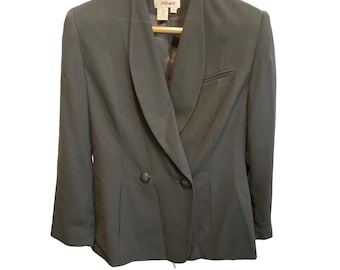 Vintage 90s Y2K Worthington Black Double Breasted Blazer Sz 10P