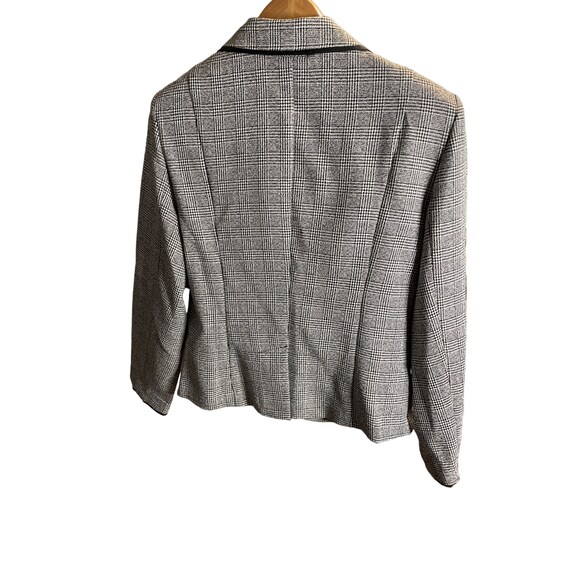 Perceptions Black White Checked Two Button Blazer… - image 2