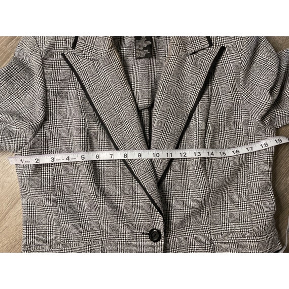 Perceptions Black White Checked Two Button Blazer… - image 5