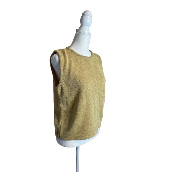 Vintage 90s Fashion Bug Gold Knit Sleeveless Top … - image 3