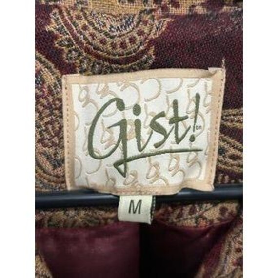 Gist Medium Vintage Paisley Patchwork Button Up Collared Jacket Boho Chic View 6