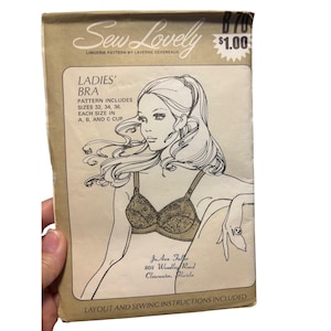 Sew Lovely Lingerie Sewing Pattern B70 Ladies Bra Sizes 32 36 A B C Cup