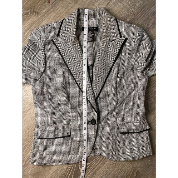 Perceptions Black White Checked Two Button Blazer… - image 7