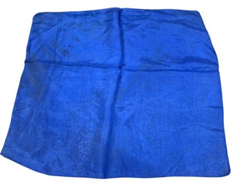 18x16.5 Vintage Cobalt Blue Solid Handkerchief Pocket Minimalist Retro