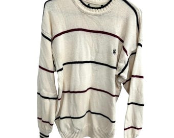 Suéter de punto a rayas vintage de Ralph Lauren, estilo urbano extragrande.