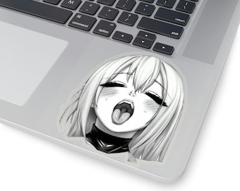 白黒アニメのアヘ顔ステッカー
