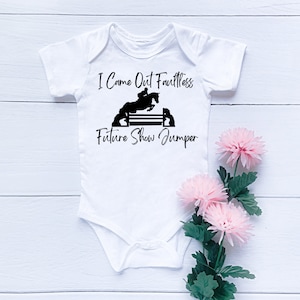 Equestrian Baby Onesie for Horse Lovers, Show Jumpers Baby Outfit , Trainers and Stable or Barn Baby, Baby Equestrian, Baby Horse Lover Gift