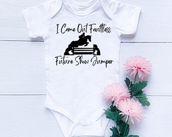 Equestrian Baby Onesie for Horse Lovers, Show Jumpers Baby Outfit , Trainers and Stable or Barn Baby, Baby Equestrian, Baby Horse Lover Gift