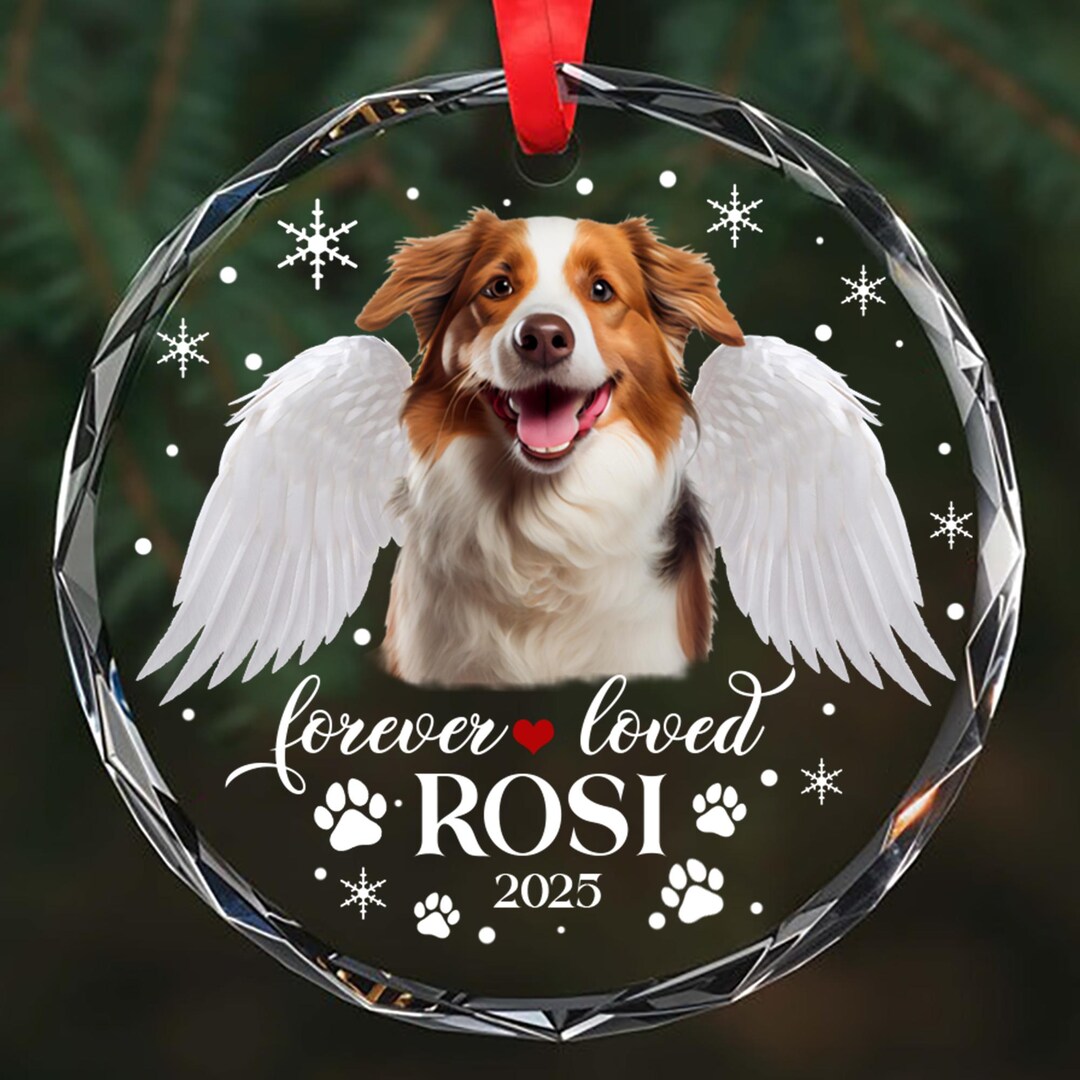 Custom Dog Memorial Ornament , Forever Loved Pet Keepsake, Personalized ...