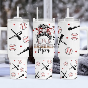 Baseball Mom 40 oz Quencher Tumbler Wrap - Baseball Mama Tumbler for 40 oz - Baseball  Mothers Day Tumbler Seamless Sublimation Designs Png