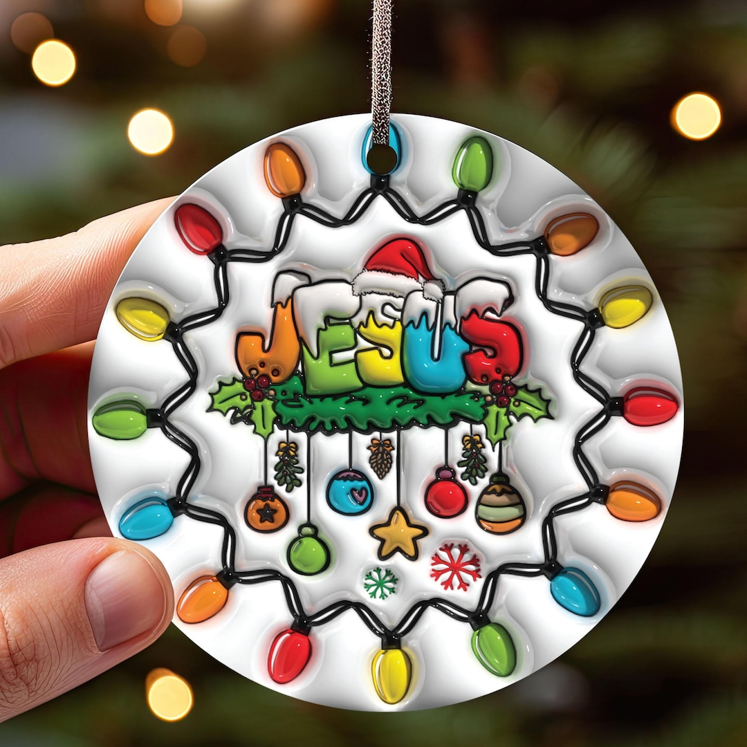 3D Inflated Christmas Jesus Ornament PNG, Christian Christmas Ornament ...