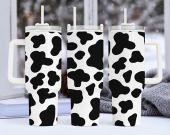 Gobelet en peau de vache Wrap pour 40 oz - Cowhide Mama 40 oz Quencher Tumbler Wrap PNG, gobelet fête des mères, vache impression Mama Tumbler, maman Tumbler Wrap