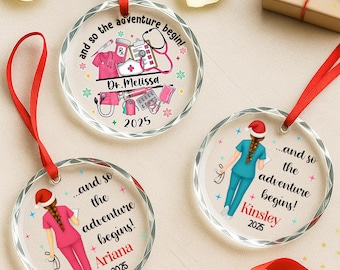 Nurse Graduation Ornament 2025, Personalized Medical School Gift, Custom Name Nursing Student Keepsake, Future Nurse Christmas Decor