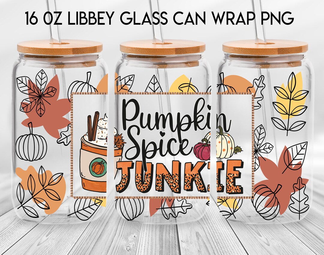 Kürbis Gewürz Junkie 16 Unzen Libbey Glas Dose, Herbst Blätter Milchglas Etsy.de