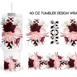 Best Mom Ever Flower 40oz Quencher Tumbler Wrap Png - Life Mom Floral ...