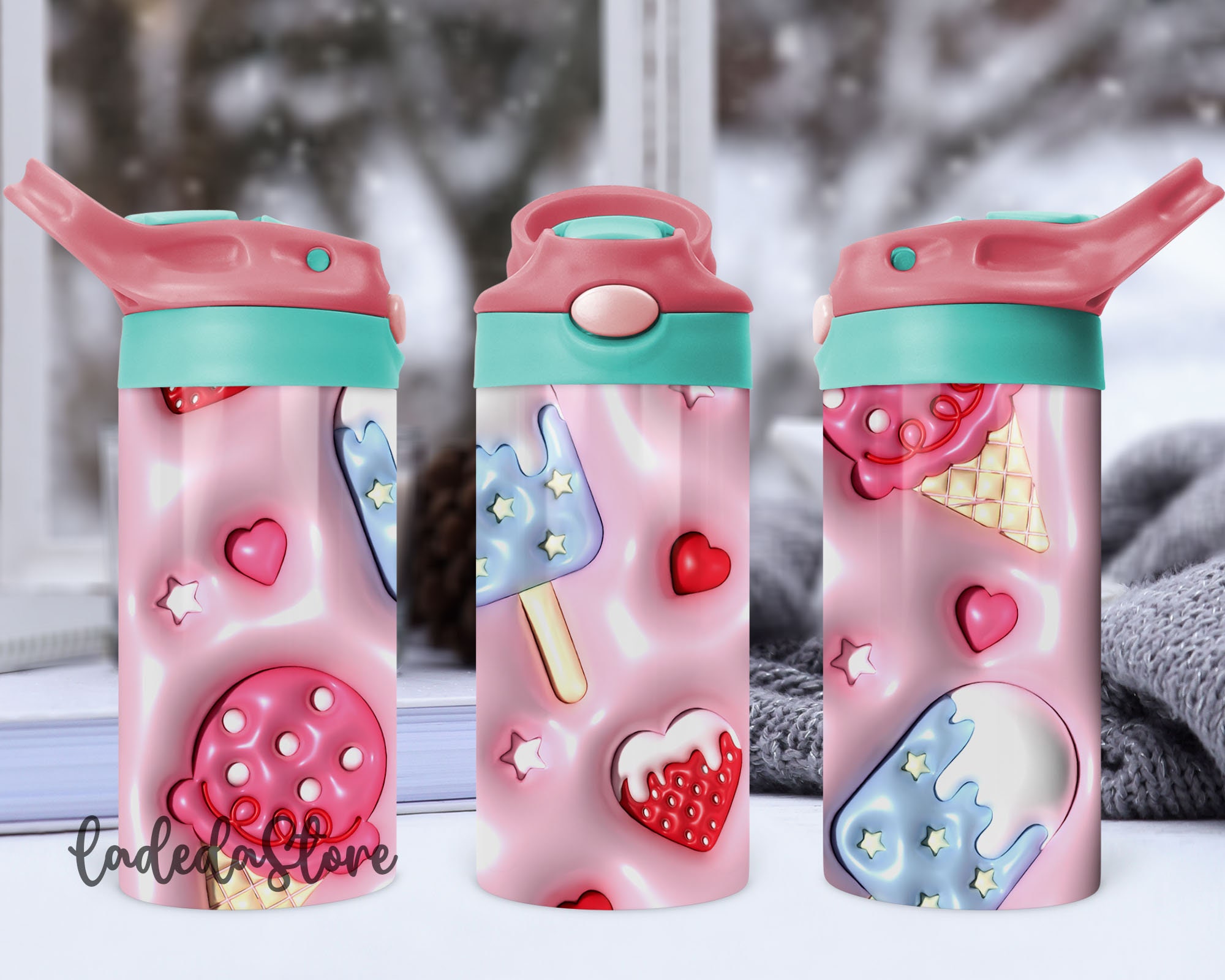 2024 Cute Water Bottle For Kids, Unique Ice Cream Shape Water Cup, Kawaii  Popsicle Shaped Plastic Ke